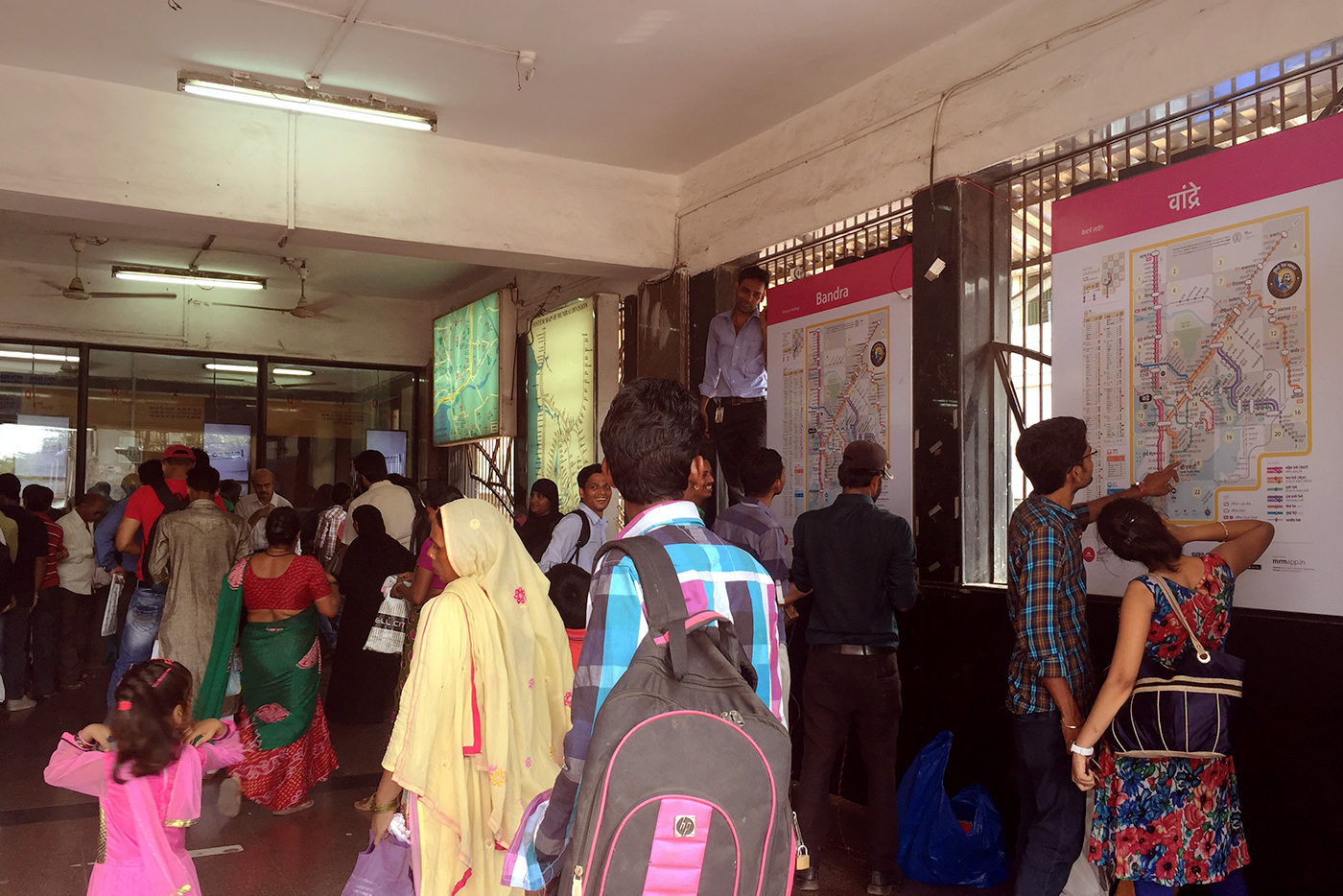 mumbai rail map installation at bandra station