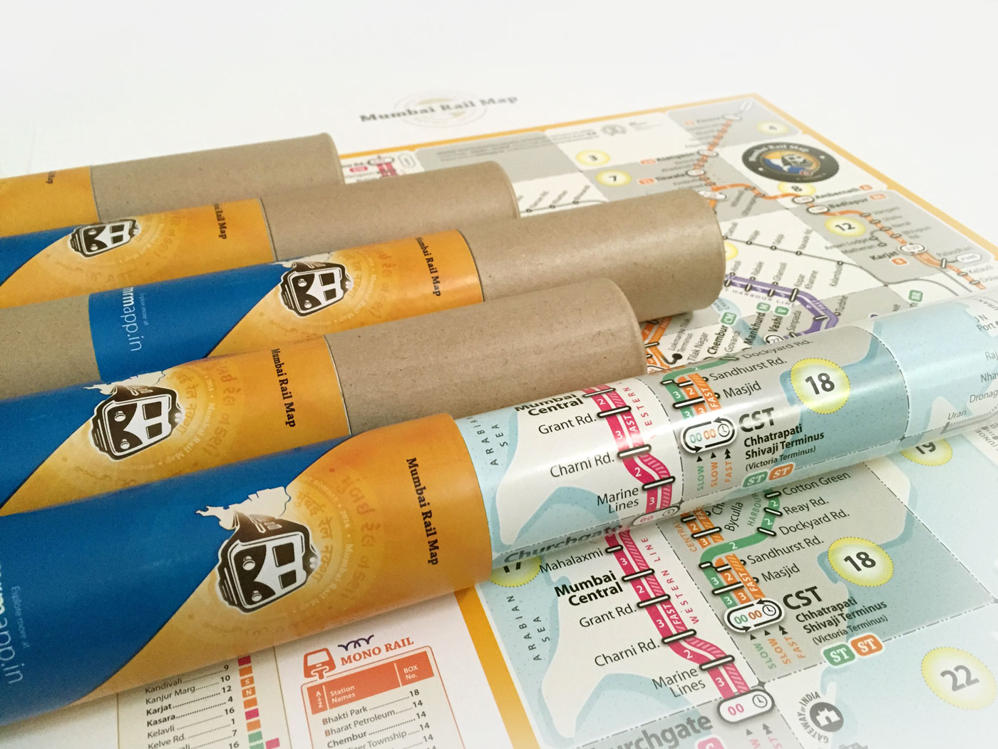 mumbai rail map roll print