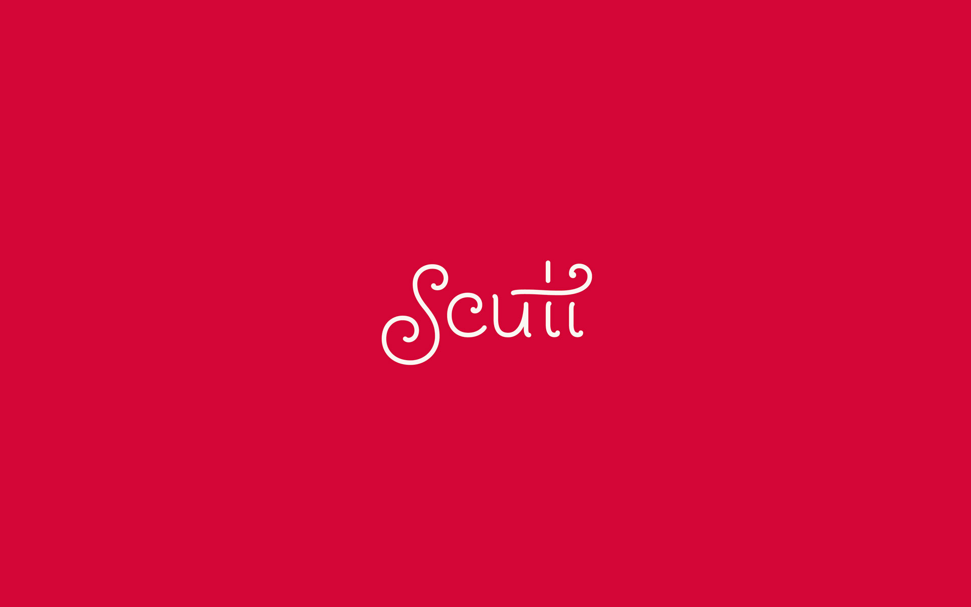 Scuti - Gourmet Desserts & Chocolates - Identity Design - Logotype red bg