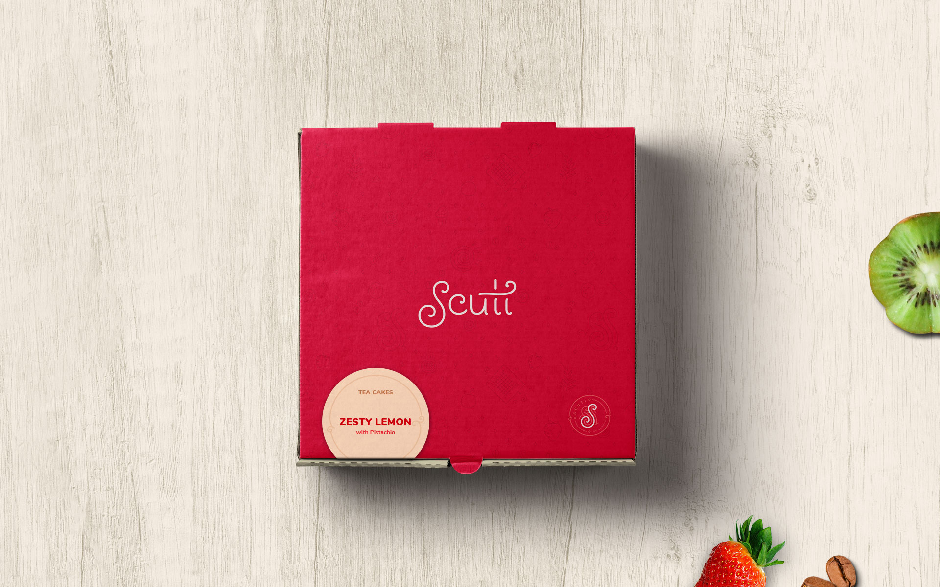 Scuti - Gourmet Desserts & Chocolates - Identity Design - Zesty Lemon Packaging